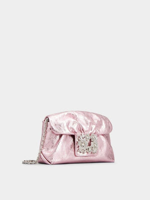 Pink Draping Bouquet Strass Buckle Handbag