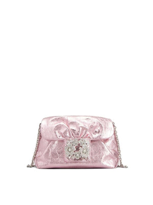 Pink Draping Bouquet Strass Buckle Handbag