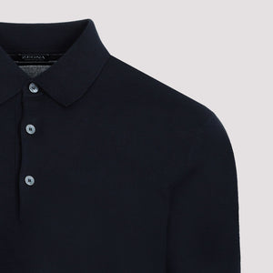 男士藍色純棉針織T恤 - SS24季度新品