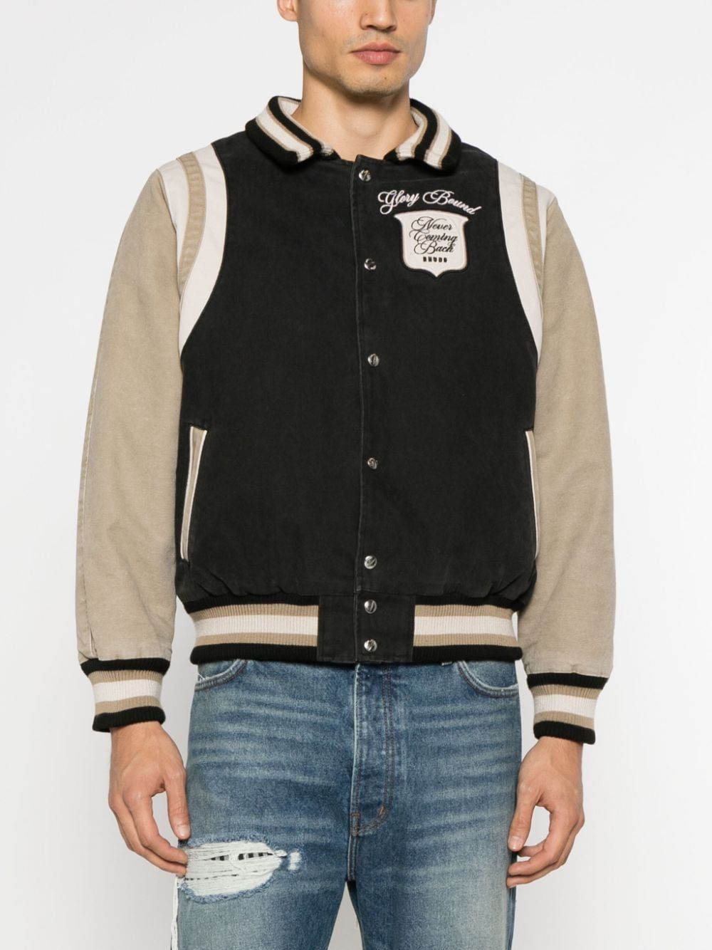 Washed Canvas Varsity Jacket for Men - FW23 Collection