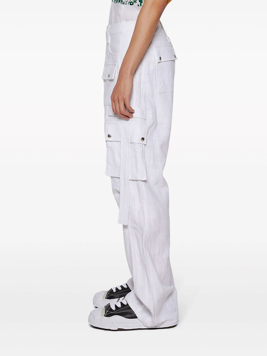RHUDE White Linen Cargo Pants for Men - SS24 Collection