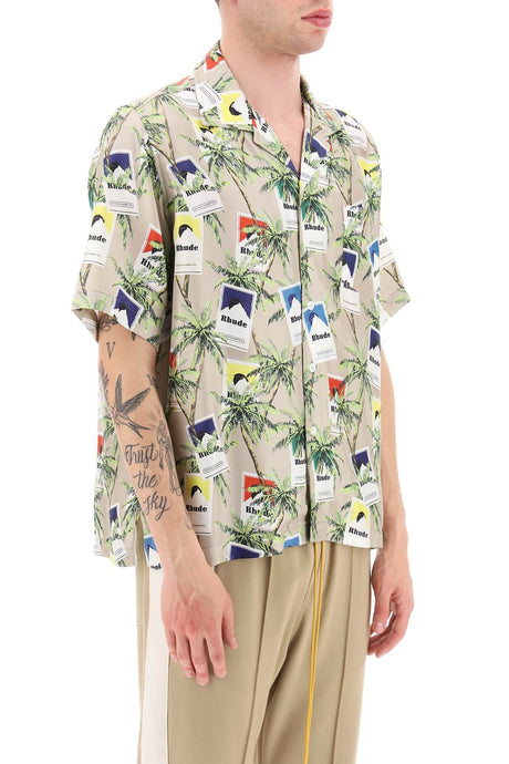 RHUDE Beige 'Cigarette' Bowling Shirt for Men - SS23 Collection