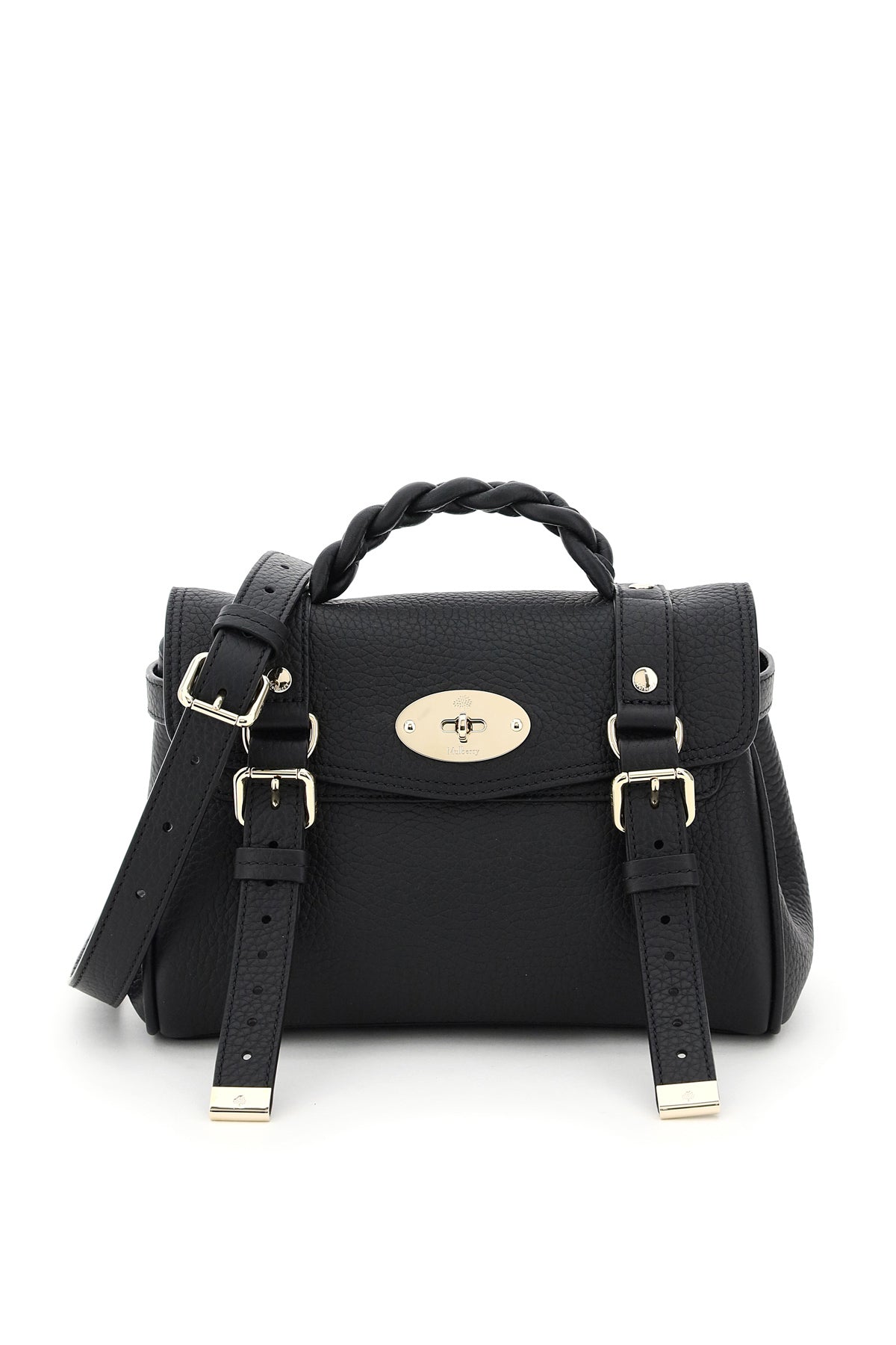 上品な女性のための高級なブラックテキスタイルレザーハンドバッグ