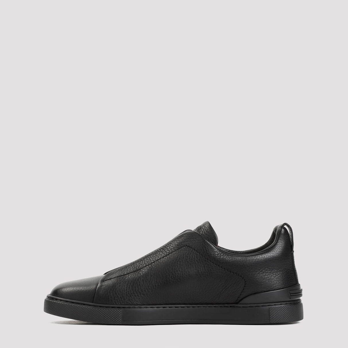 ZEGNA Stylish Triple Stitch Sneakers for Men in Black