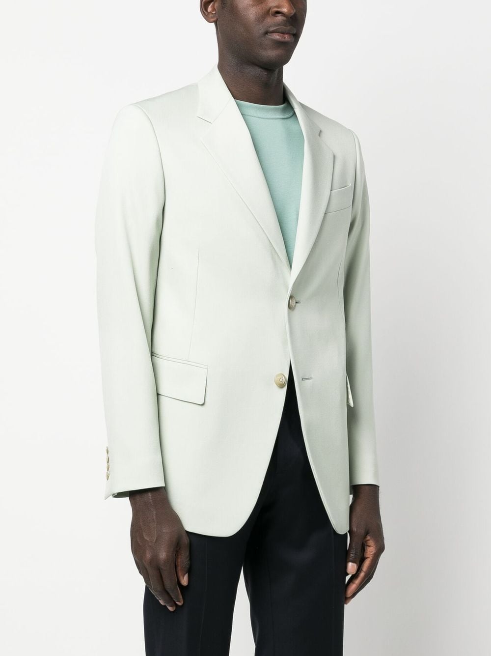 Áo blazer đơn giản nam da trơn màu xanh lá cây từ bộ sưu tập SS24