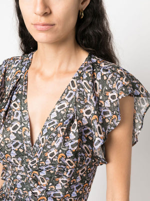 Floral Print V-neck Dress for Women by Isabel Marant