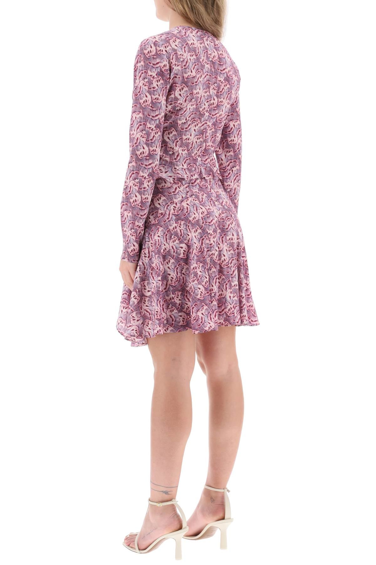 ISABEL MARANT Silk Mini Dress with Asymmetric Skirt and Flirty Details