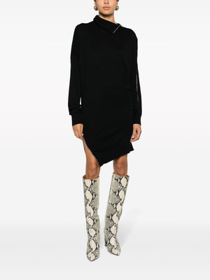 ISABEL MARANT Black Asymmetrical Knit Dress for Women - FW23 Collection