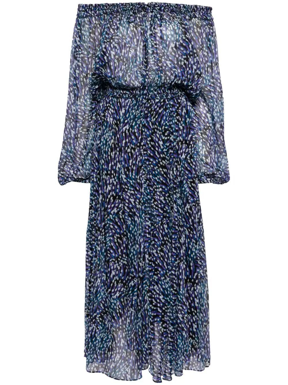 ISABEL MARANT ETOILE Blue Off Shoulder Dress for Women - SS24 Collection