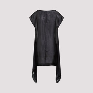 RICK OWENS Women's Black Silk Top for SS24 Collection