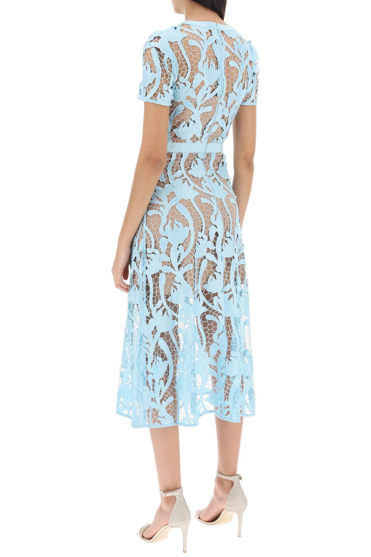 SELF-PORTRAIT Blue Embroidered Midi Dress for Women