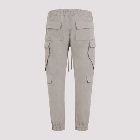 RICK OWENS Men's Grey Cargo Pants for SS24 Collection