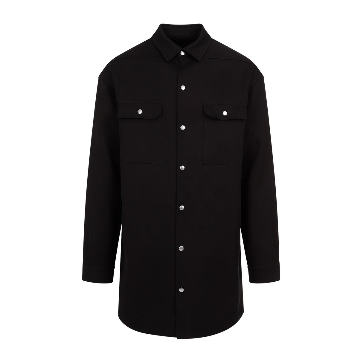 RICK OWENS Black Silk and Wool Shirt for Men - SS24 Collection