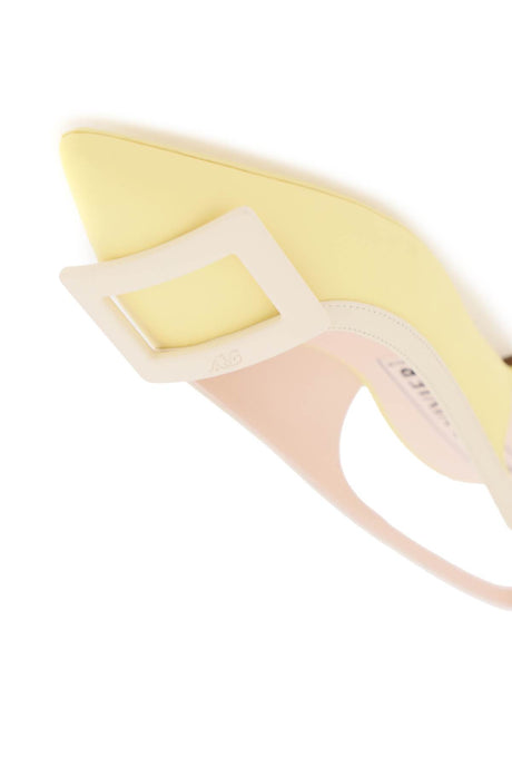 ROGER VIVIER Slingback Flats with Resin Buckle and Contrasting Trim - Women's Shoe Collection for SS24