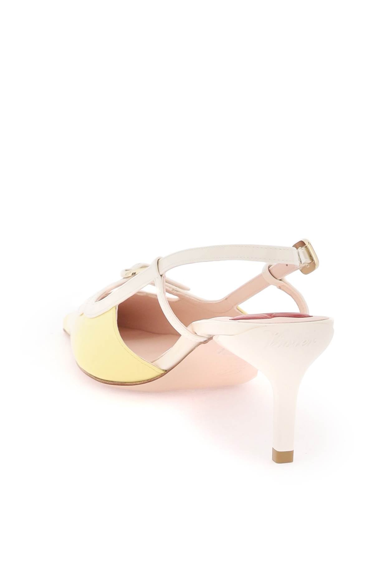 ROGER VIVIER Elegant Patent Leather Pumps with Adjustable Straps and Heart-Shaped Detail