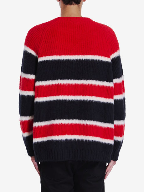 CELINE Tri-Color Striped Crewneck Sweater
