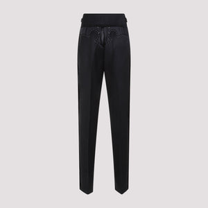 MAISON MARGIELA Luxurious Black Wool Pants for Women | FW24 Collection