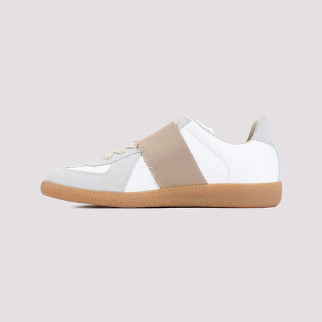 MAISON MARGIELA Replica Elastic Band Leather Sneakers - White (SS24)