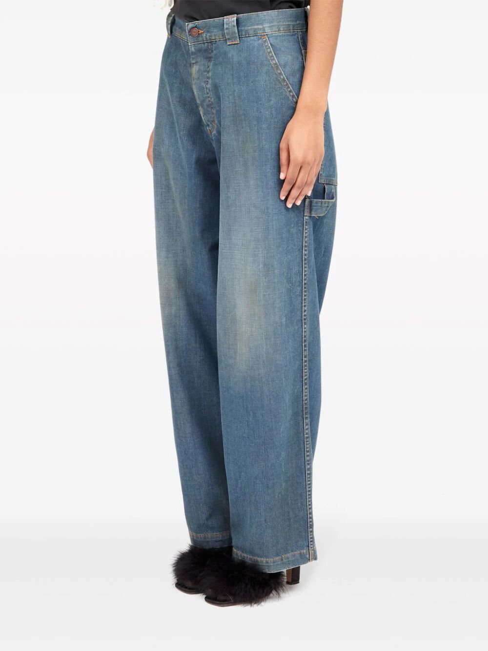 女士SS24系列藍色寬鬆牛仔褲
