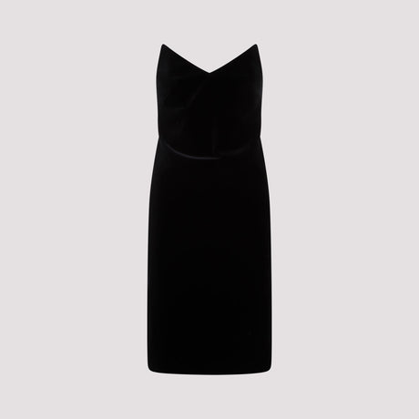 LOEWE Sleek Black Bustier Midi Dress for Women