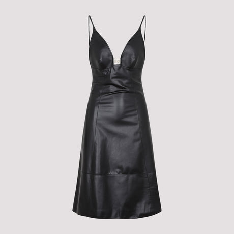 黑色真皮吊带连衣裙-SS23系列
