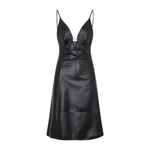 黑色野兽女士皮连衣裙 - SS23系列