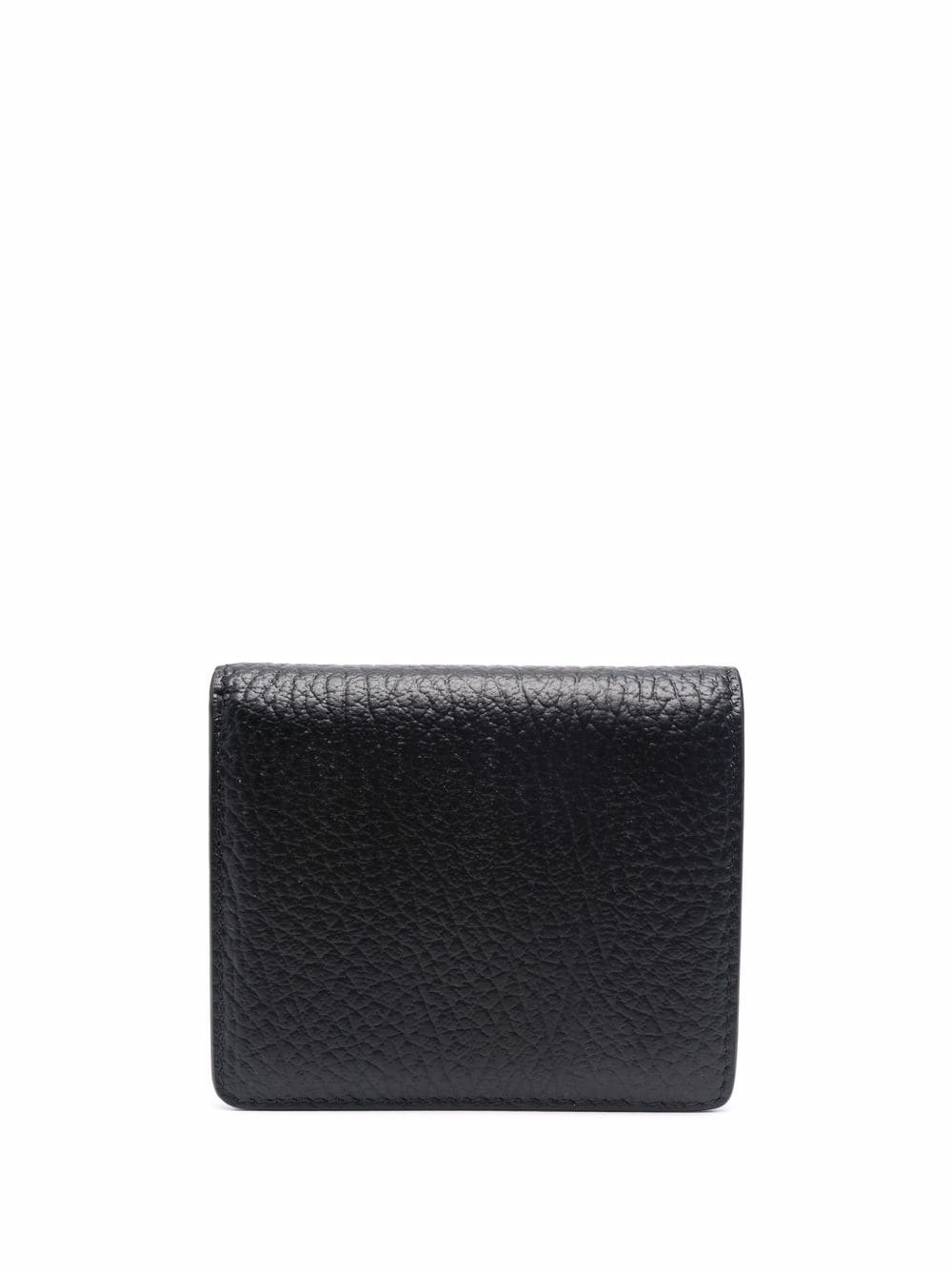 Black Pebbled Leather Bi-fold Wallet for Women