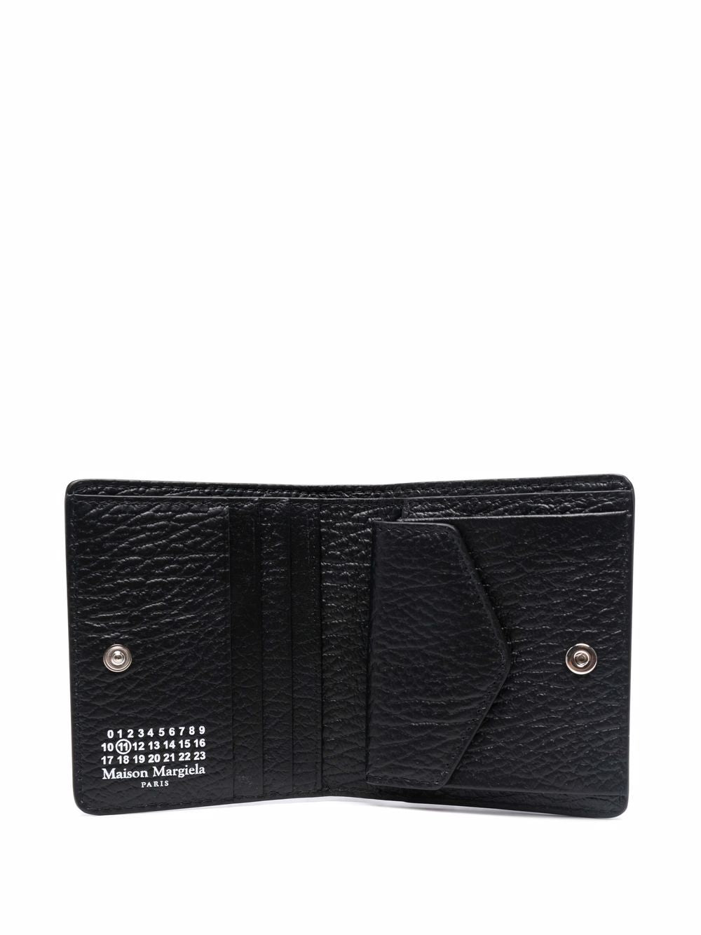 Black Pebbled Leather Bi-fold Wallet for Women