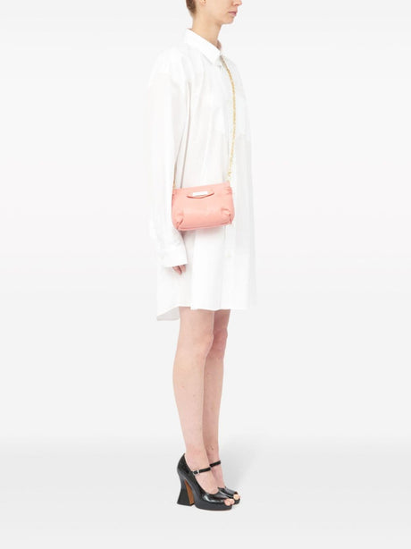 Light Pink Lambskin Messenger Handbag - Timeless and Luxurious Essential for Women