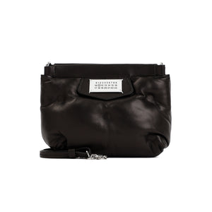 MAISON MARGIELA Glam Slam Mini Quilted Leather Handbag with Chain Strap and Logo Detail - Black