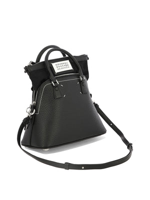 Sleek Black Leather Shoulder Bag for Women - MAISON MARGIELA 5AC