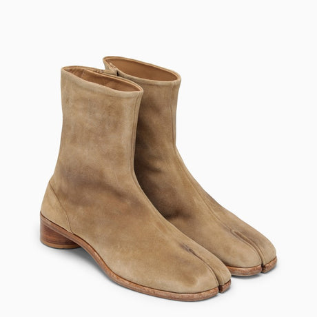 Beige Suede Tabi Boots for Men - SS24 Collection
