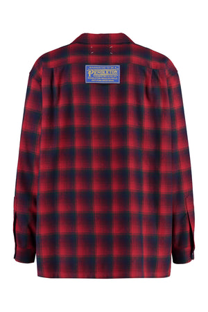 Checkered Design Wool Shirt - FW23 Collection
