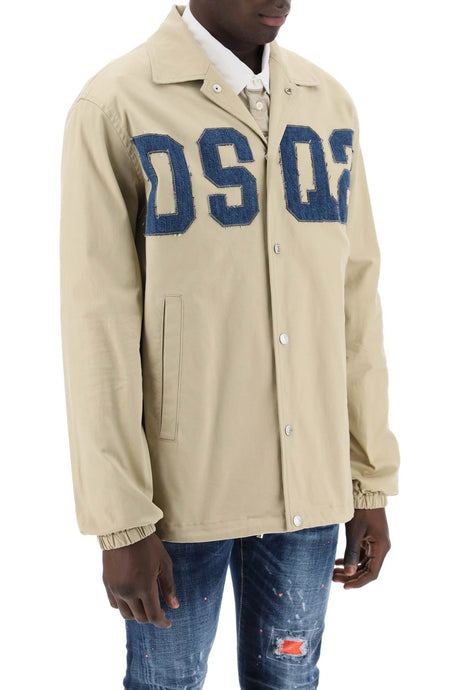 DSQUARED2 Men's Tan Coach Overshirt for Spring/Summer 2024