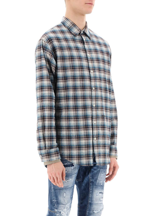 DSQUARED2 Multicolor Check Shirt with Layered Sleeves for Men for SS24