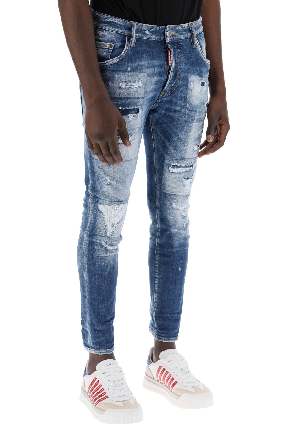 DSQUARED2 Slim Fit Destroyed Effect Skater Jeans in Blue for Men