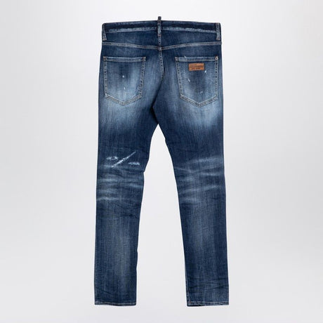 DSQUARED2 Navy Blue Distressed Denim Jeans