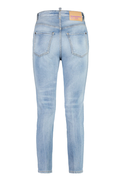DSQUARED2 Stylish Distressed Blue Cropped Jeans for Women - FW23
