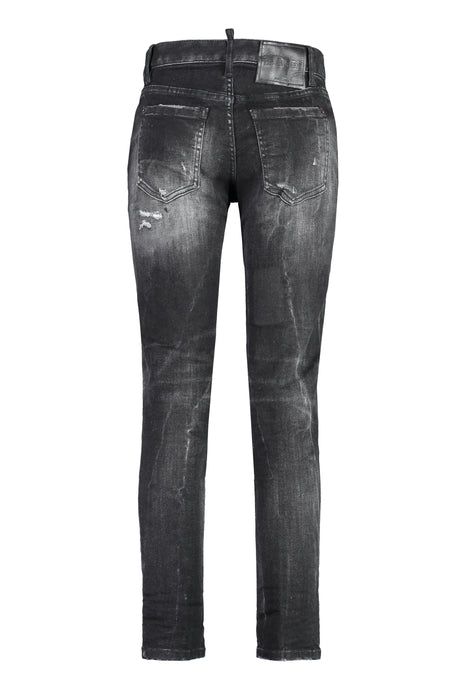 Bộ sưu tập Thu/Đông 2023 - Quần Jeans Cổ Ngắn Màu Xám Xước cho Phụ Nữ