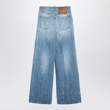 DSQUARED2  LIGHT BLUE PALAZZO Jeans WITH TEARS