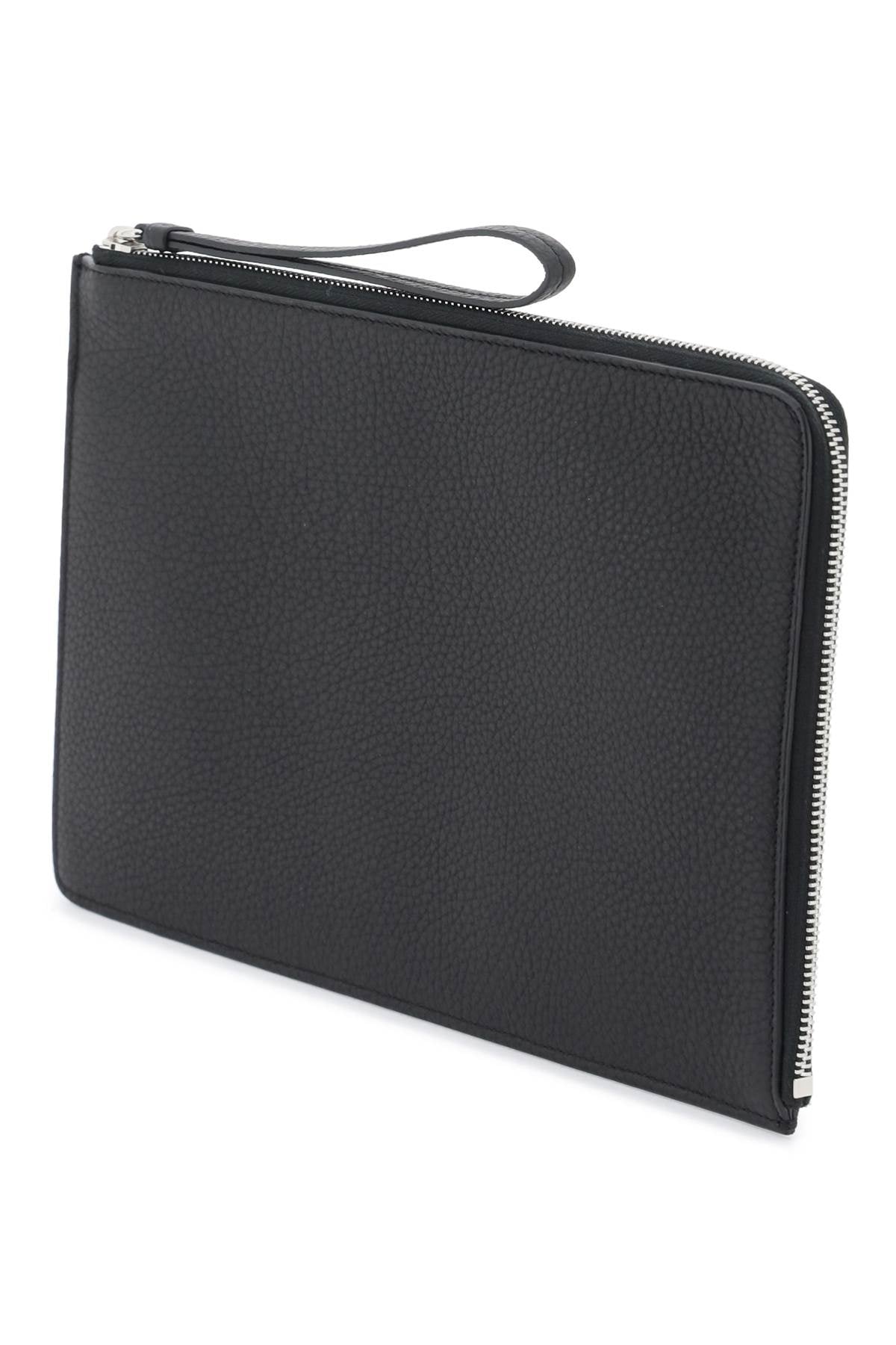 MAISON MARGIELA Stylish Black Leather Pouch Handbag for Women