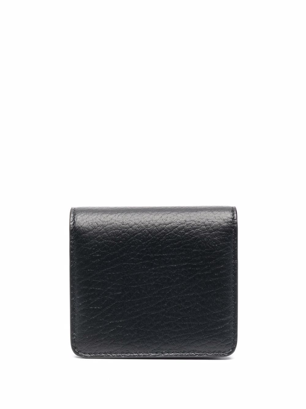 Black Four-Stitch Leather Chain Wallet