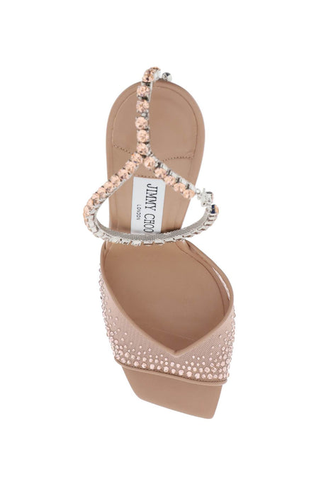 JIMMY CHOO Mixed-Colored Crystal Strap Sandals for Women
