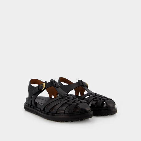 MARNI Black Fisherman Sandals for Women - SS23 Collection