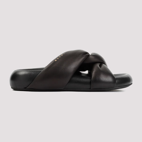 MARNI Stylish Black Tie Sandals for Women - SS24 Collection