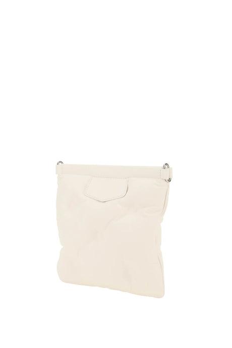 MAISON MARGIELA Black Quilted Padded Leather Handbag with Iconic White Logo Tag