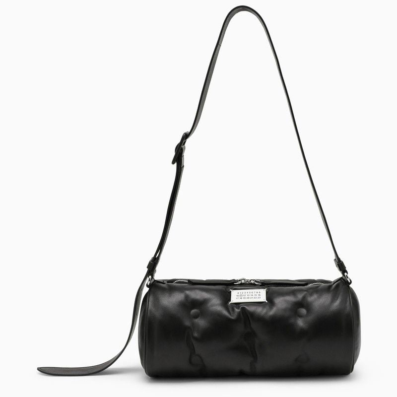Black Leather Glam Slam Shoulder Bag