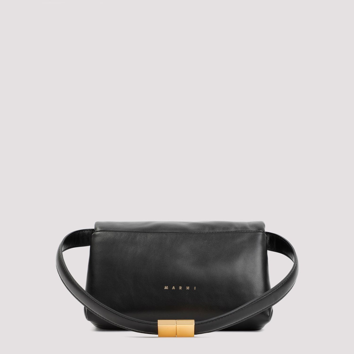 MARNI Chic Black Calf Leather Mini Clutch | Women's Handbag - 21x12x10 cm