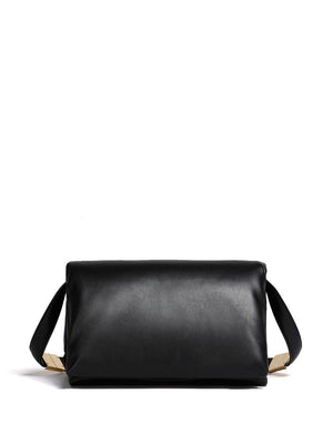 Black Padded Prism Crossbody Bag for Women - FW23