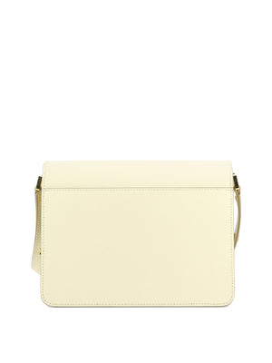 MARNI White Adjustable Shoulder Handbag with Inner Zip Pockets for Women in SS24 Collection